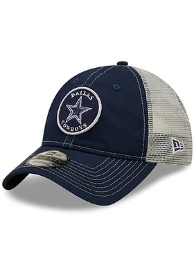 New Era Dallas Cowboys Circle Trucker 9TWENTY Adjustable Hat - Navy Blue