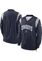 Nike Dallas Cowboys Mens Navy Blue ATHLETIC STACK WINDSHIRT Pullover Jackets