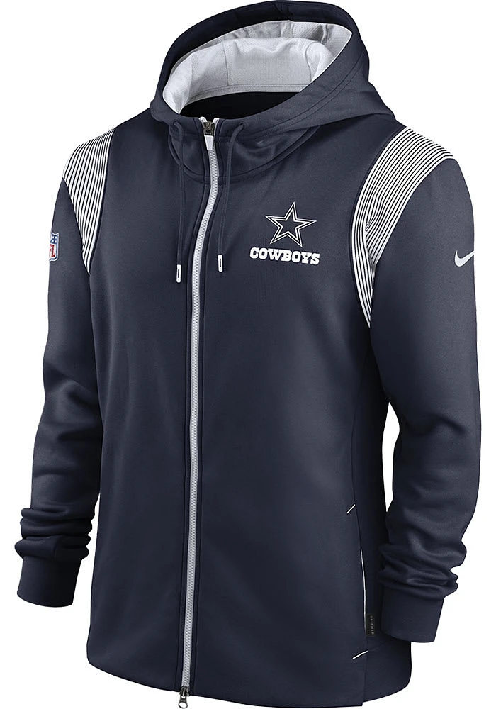 Nike Dallas Cowboys Mens Navy Blue FULL Zip Long Sleeve