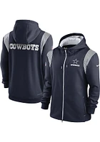 Nike Dallas Cowboys Mens Navy Blue FULL Zip Long Sleeve