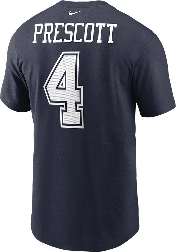 Dak Prescott Dallas Cowboys Navy Blue NAME AND NUMBER Short Sleeve Player T Shirt