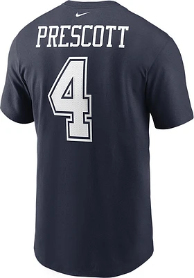 Dak Prescott Dallas Cowboys Navy Blue NAME AND NUMBER Short Sleeve Player T Shirt