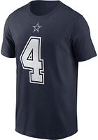 Dak Prescott Dallas Cowboys Navy Blue NAME AND NUMBER Short Sleeve Player T Shirt