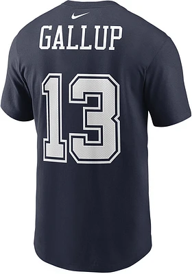 Michael Gallup Dallas Cowboys Navy Blue NAME AND NUMBER Short Sleeve Player T Shirt