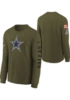 Nike Dallas Cowboys Youth Olive Salute To Service Team Logo Long Sleeve T-Shirt