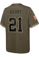 Ezekiel Elliott Dallas Cowboys Youth Olive Nike Salute To Service Game Football Jersey