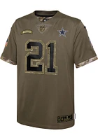 Ezekiel Elliott Dallas Cowboys Youth Olive Nike Salute To Service Game Football Jersey