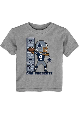 Dak Prescott Dallas Cowboys Toddler Grey Pixel Player Short Sleeve T Shirt