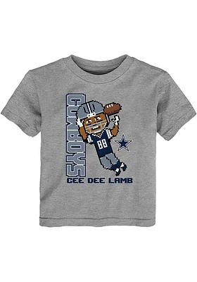 CeeDee Lamb Dallas Cowboys Toddler Grey Pixel Player Short Sleeve T Shirt