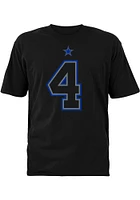 Dak Prescott Dallas Cowboys Black Outliner Short Sleeve Player T Shirt