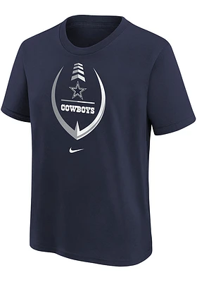 Nike Dallas Cowboys Youth Navy Blue Football Icon Short Sleeve T-Shirt