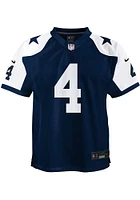 Dak Prescott Dallas Cowboys Youth Navy Blue Nike Alt 1 Throwback Football Jersey