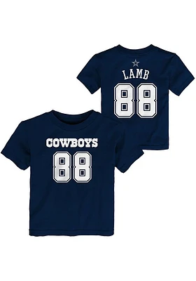 CeeDee Lamb Dallas Cowboys Toddler Navy Blue Mainliner NN Short Sleeve Player T Shirt