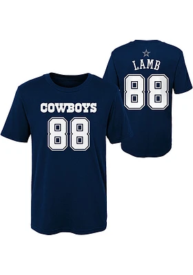 CeeDee Lamb  Dallas Cowboys Boys Navy Blue NN Short Sleeve T-Shirt