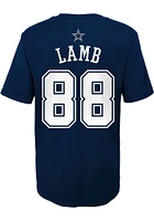 CeeDee Lamb  Dallas Cowboys Boys Navy Blue NN Short Sleeve T-Shirt