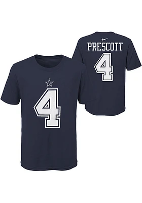 Dak Prescott Dallas Cowboys Youth Navy Blue NN Nike Player Tee