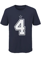 Dak Prescott Dallas Cowboys Youth Navy Blue NN Nike Player Tee