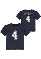 Dak Prescott Dallas Cowboys Toddler Navy Blue Mainliner NN Short Sleeve Player T Shirt