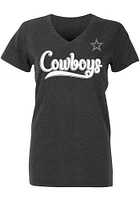 Dallas Cowboys Womens Charcoal Lemma Short Sleeve T-Shirt