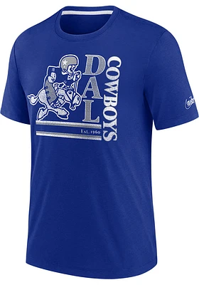 Nike Dallas Cowboys Blue Rewind Team Shout Out Short Sleeve Fashion T Shirt