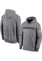 Nike Dallas Cowboys Mens Grey THERMA PULLOVER Hood