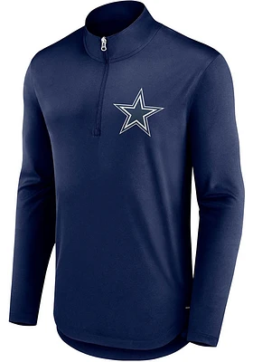 Dallas Cowboys Mens Navy Blue TOUGH MINDED Long Sleeve Qtr Zip Pullover