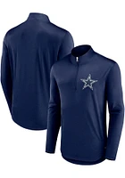 Dallas Cowboys Mens Navy Blue TOUGH MINDED Long Sleeve Qtr Zip Pullover