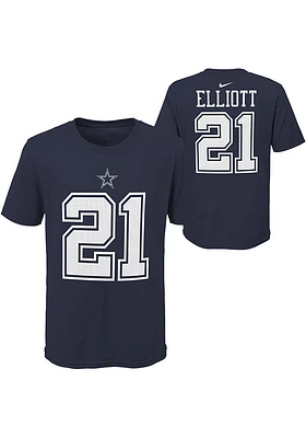 Ezekiel Elliott Dallas Cowboys Youth Navy Blue NN Nike Player Tee