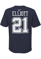 Ezekiel Elliott Dallas Cowboys Youth Navy Blue NN Nike Player Tee