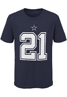 Ezekiel Elliott Dallas Cowboys Youth Navy Blue NN Nike Player Tee