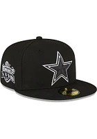 New Era Dallas Cowboys Mens Black Super Bowl XXVII Side Patch 59FIFTY Fitted Hat