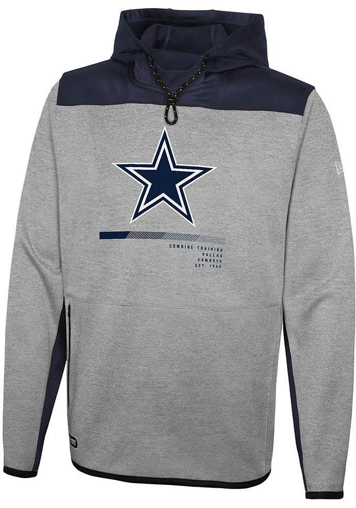 New Era Dallas Cowboys Mens Grey HARD HITTER Hood