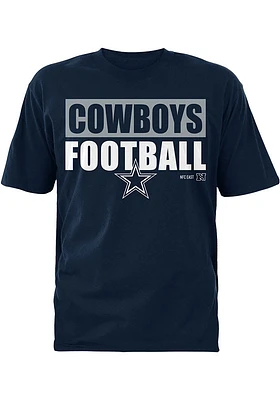 Dallas Cowboys Navy Blue Drop Block Short Sleeve T Shirt