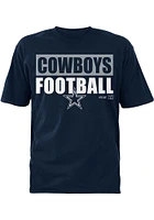 Dallas Cowboys Navy Blue Drop Block Short Sleeve T Shirt