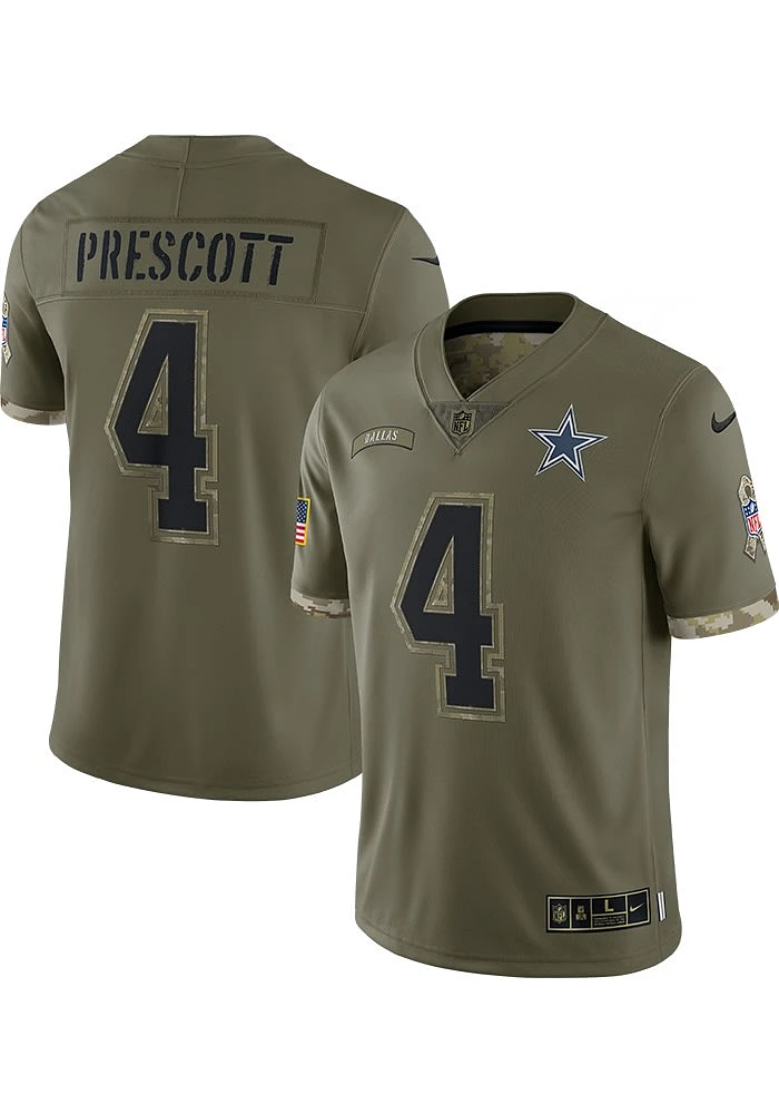 Dak Prescott Nike Dallas Cowboys Olive SALUTE TO SERVICE Football Jersey
