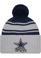 New Era Dallas Cowboys Grey JR 2022 Sideline Sport Youth Knit Hat