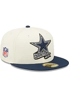 New Era Dallas Cowboys Mens Ivory 2022 Sideline 59FIFTY Fitted Hat