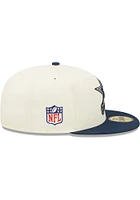 New Era Dallas Cowboys Mens Ivory 2022 Sideline 59FIFTY Fitted Hat