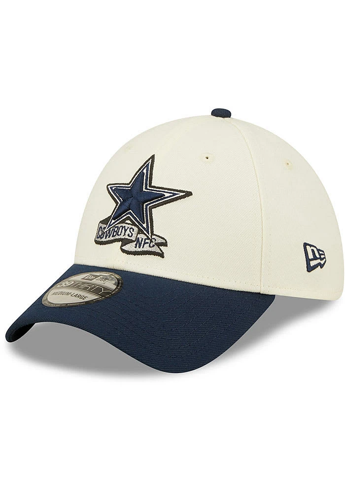 New Era Dallas Cowboys Mens Ivory 2022 Sideline 39THIRTY Flex Hat