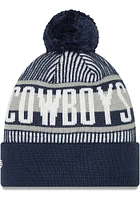 New Era Dallas Cowboys Navy Blue Striped Cuff Mens Knit Hat