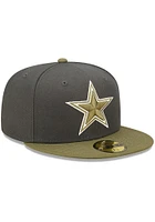 New Era Dallas Cowboys Mens Grey Olive 2T Color Pack 59FIFTY Fitted Hat