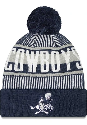 New Era Dallas Cowboys Navy Blue Retro Striped Cuff Mens Knit Hat