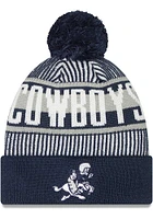 New Era Dallas Cowboys Navy Blue Retro Striped Cuff Mens Knit Hat