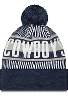New Era Dallas Cowboys Navy Blue Retro Striped Cuff Mens Knit Hat
