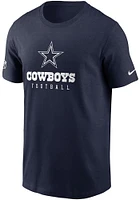 Nike Dallas Cowboys Navy Blue Sideline Cotton Tee Short Sleeve T Shirt