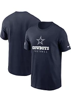 Nike Dallas Cowboys Navy Blue Sideline Cotton Tee Short Sleeve T Shirt