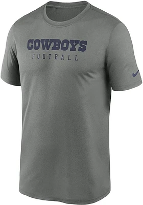 Nike Dallas Cowboys Grey Sideline Legend Design Short Sleeve T Shirt
