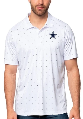 Antigua Dallas Cowboys Mens White 19th HOLE Short Sleeve Polo