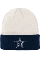 Dallas Cowboys White Bone Cuff Knit Youth Knit Hat