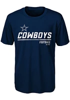 Dallas Cowboys Boys Navy Blue Engage Short Sleeve T-Shirt